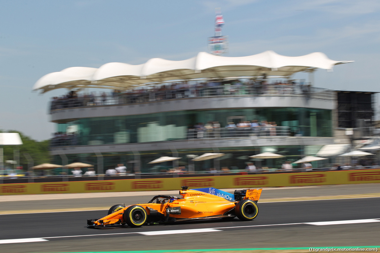 GP GRAN BRETAGNA, 06.07.2018- free Practice 1, Fernando Alonso (ESP) McLaren Renault MCL33