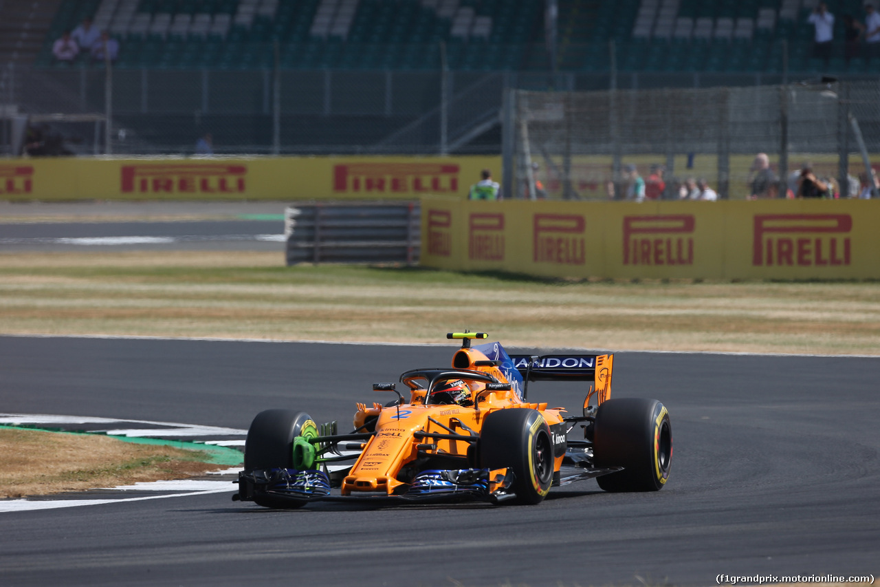 GP GRAN BRETAGNA, 06.07.2018- free Practice 1, Stoffel Vandoorne (BEL) McLaren MCL33
