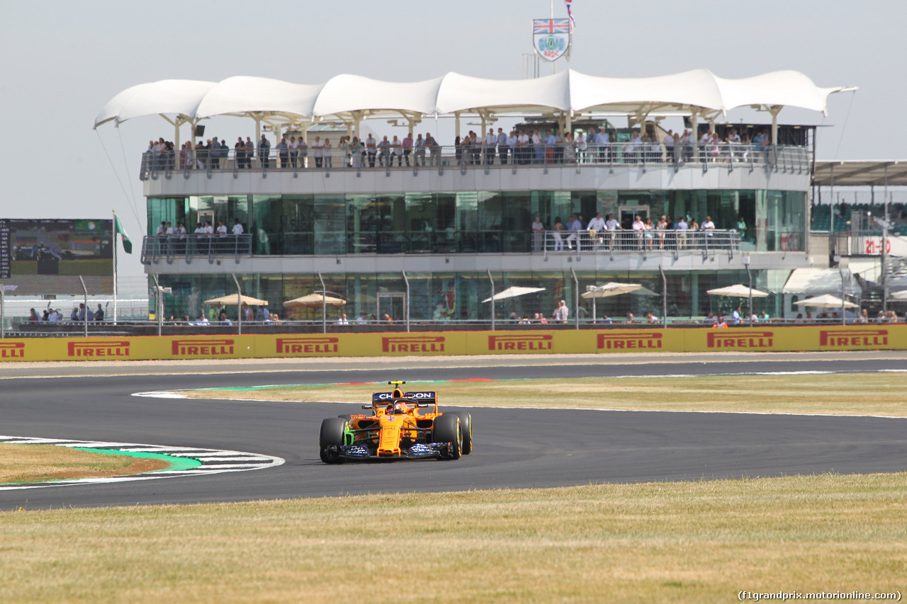 GP GRAN BRETAGNA, 06.07.2018- free Practice 1, Stoffel Vandoorne (BEL) McLaren MCL33