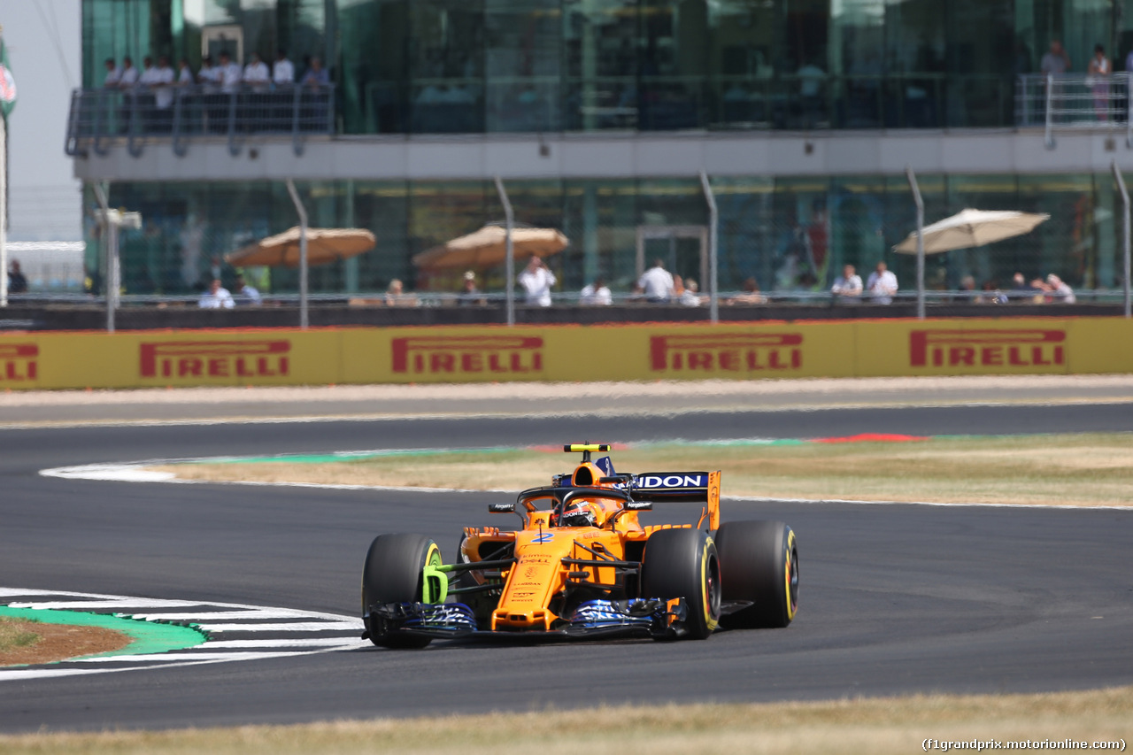 GP GRAN BRETAGNA, 06.07.2018- free Practice 1, Stoffel Vandoorne (BEL) McLaren MCL33