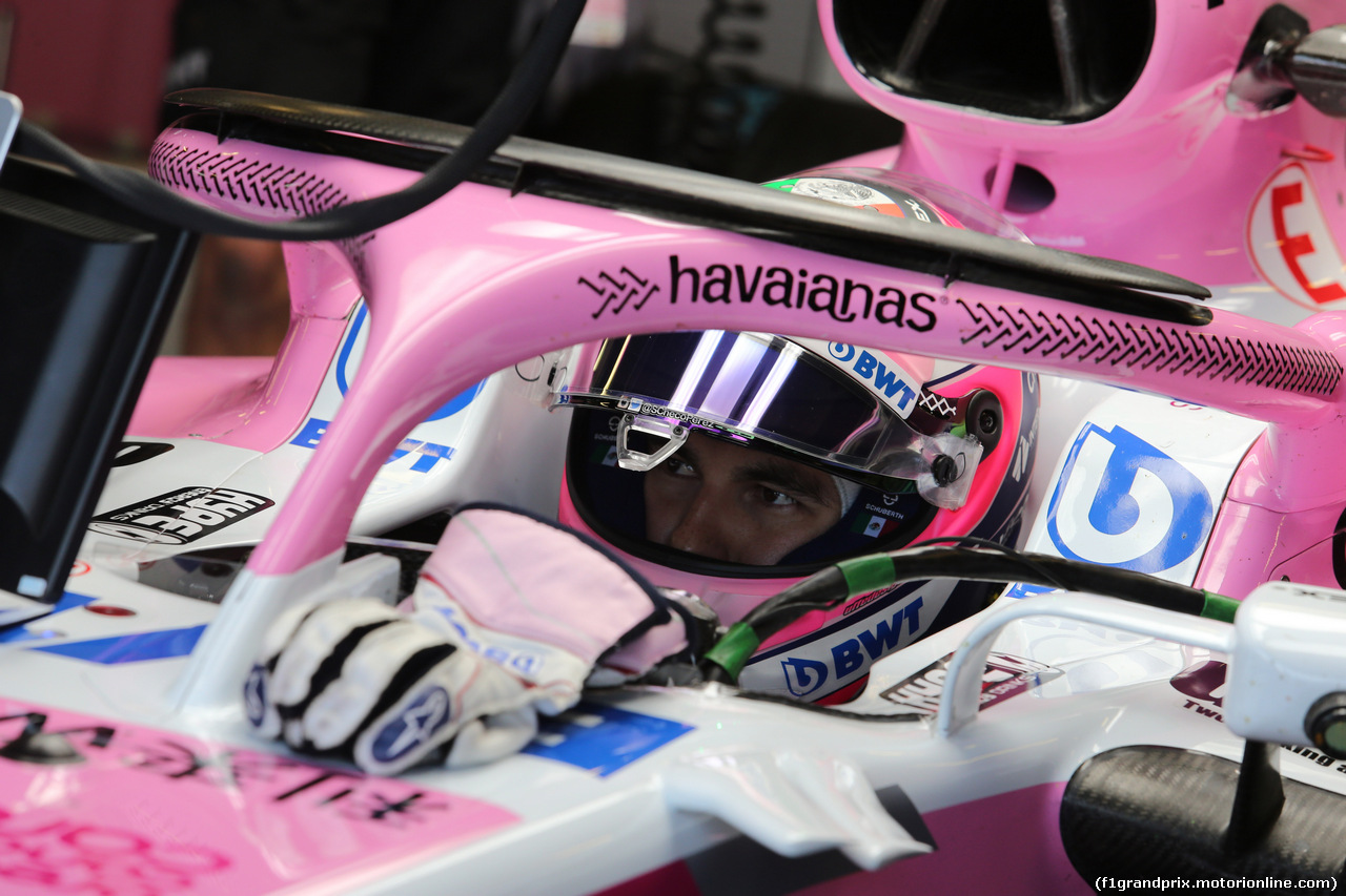 GP GRAN BRETAGNA, 06.07.2018- free Practice 1, Sergio Perez (MEX) Sahara Force India F1 VJM11