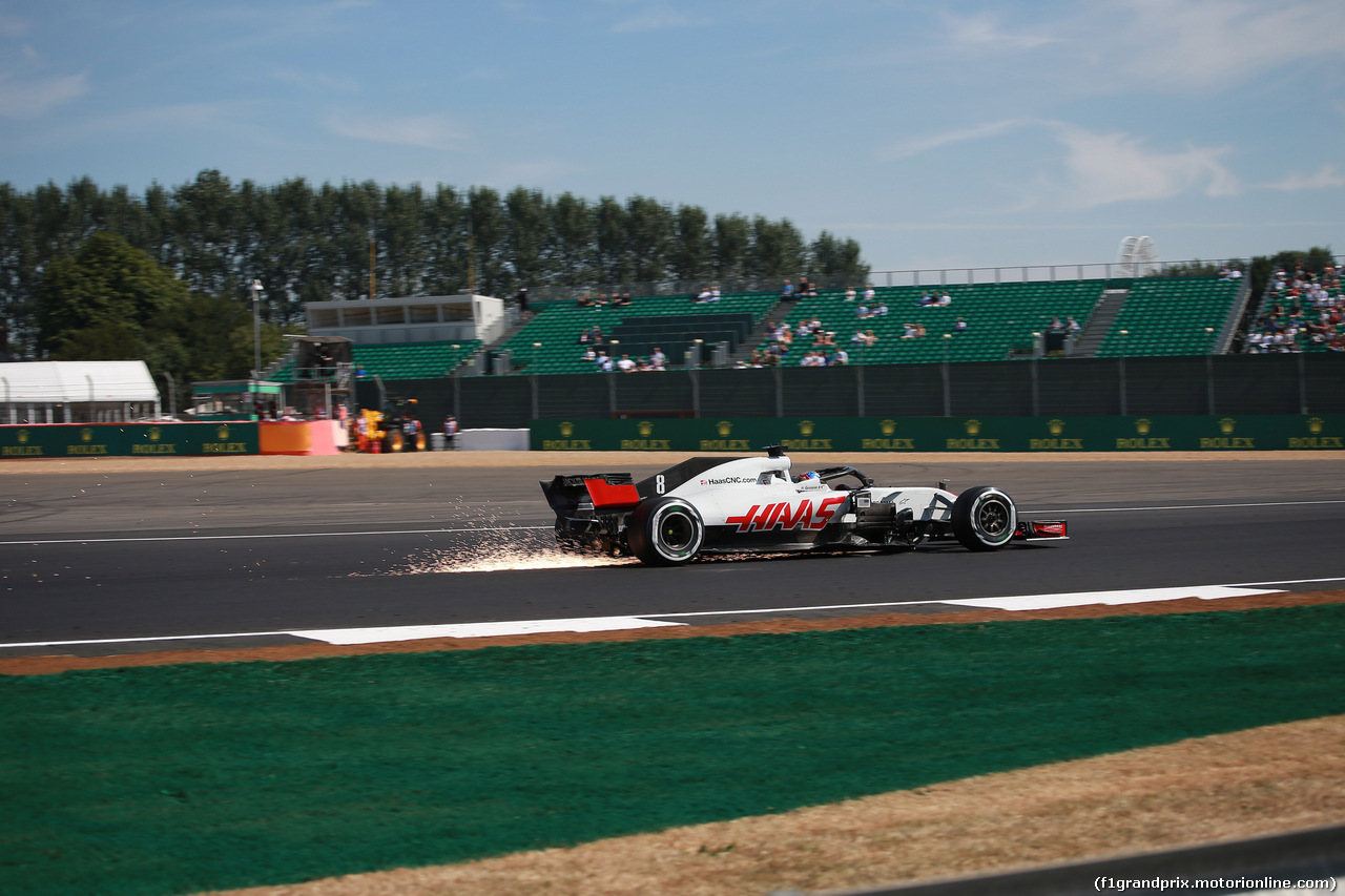 GP GRAN BRETAGNA, 06.07.2018- free Practice 1, Romain Grosjean (FRA) Haas F1 Team VF-18
