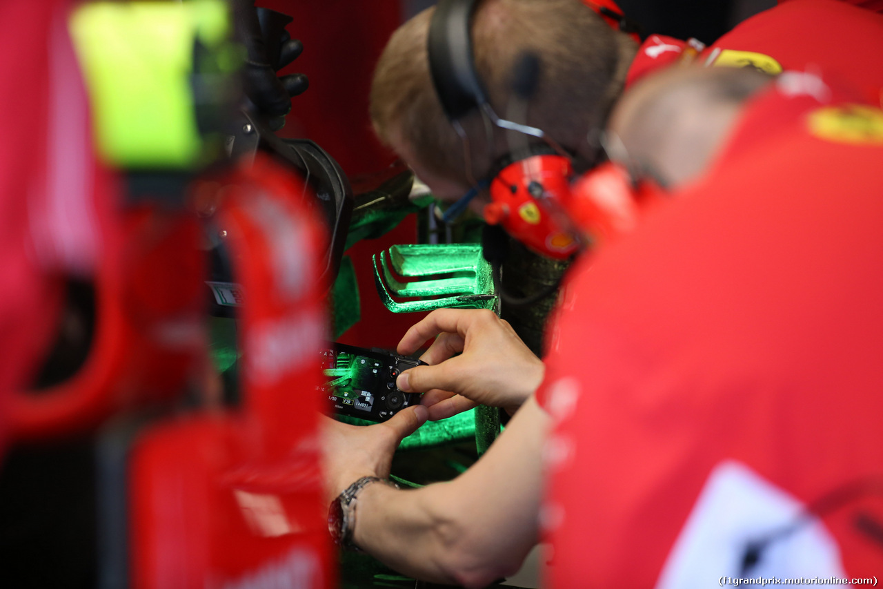 GP GRAN BRETAGNA, 06.07.2018- free Practice 1, Ferrari SF71H detail with flow-vis paint