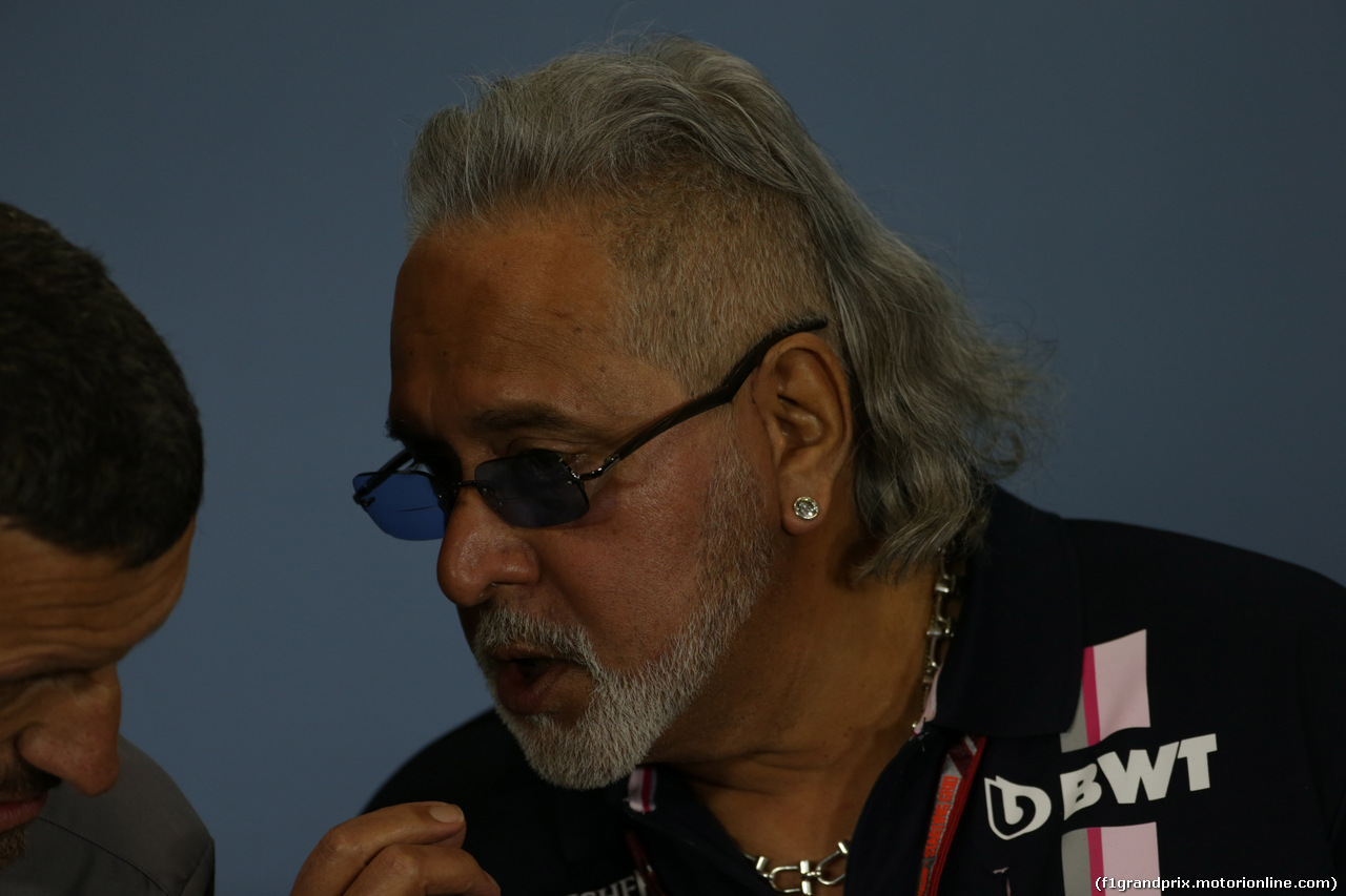 GP GRAN BRETAGNA, 06.07.2018- Venerdi' Official Fia press conference, Vijay Mallya (IND) Sahara Force India F1 Team Owner