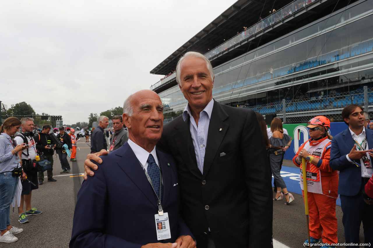 GP ITALIA, 02.09.2018 - Drivers parade, Dr. Angelo Sticchi Damiani (ITA) Aci Csai President e Giovanni Malagò, CONI President