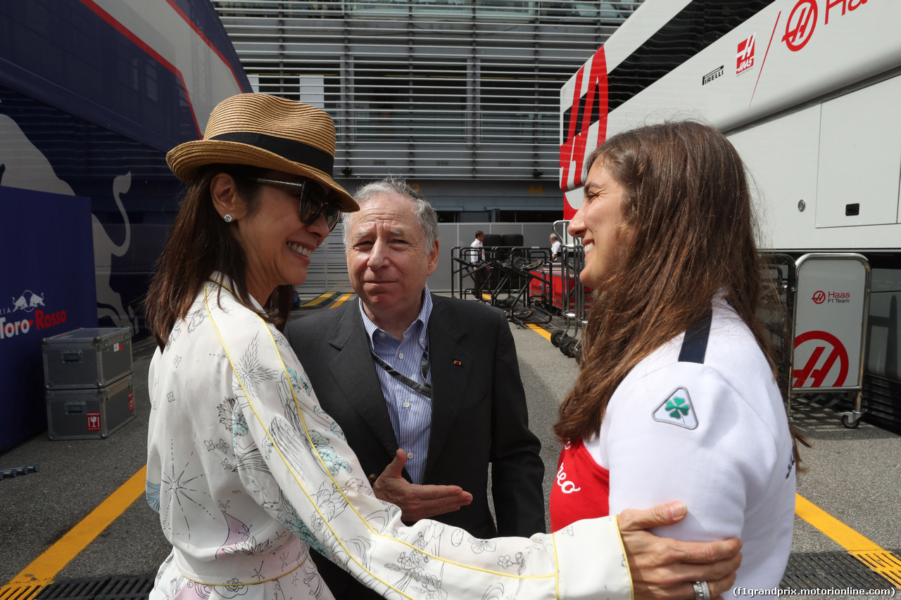 GP ITALIA, 02.09.2018 - Gara, Michelle Yeoh, wife of Jean Todt (FRA), Jean Todt (FRA), President FIA e Tatiana Calderón (COL) Jenzer Motorsport