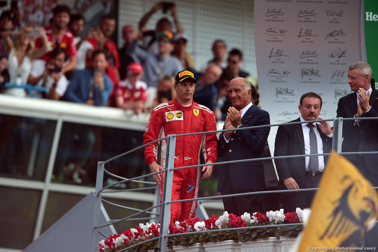 GP ITALIA, 02.09.2018 - Gara, 3rd place Kimi Raikkonen (FIN) Ferrari SF71H e Dr. Angelo Sticchi Damiani (ITA) Aci Csai President