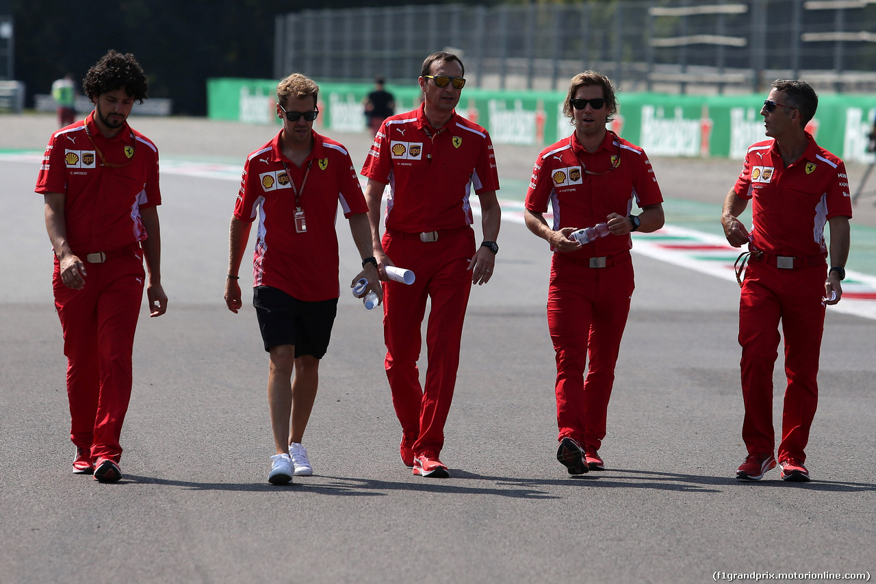 GP ITALIA, 30.08.2018 - Sebastian Vettel (GER) Ferrari SF71H e Andrea Adamo (ITA), Hyundai