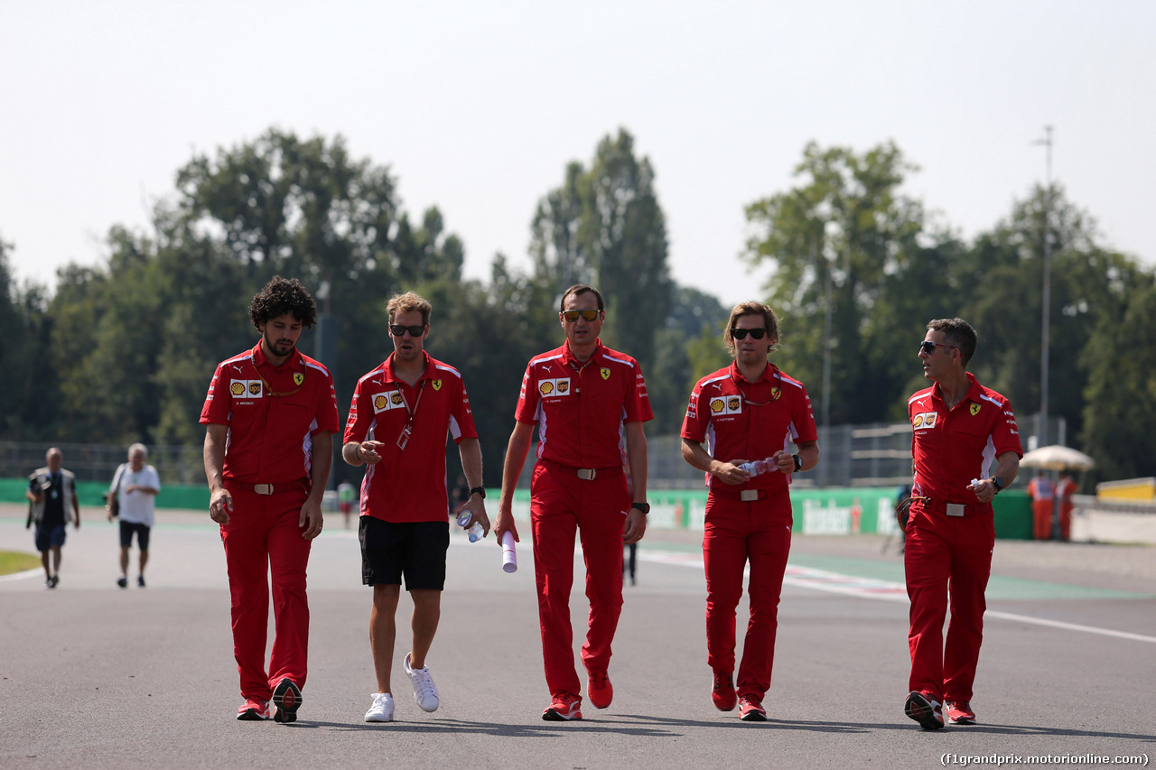 GP ITALIA, 30.08.2018 - Sebastian Vettel (GER) Ferrari SF71H e Andrea Adamo (ITA), Hyundai