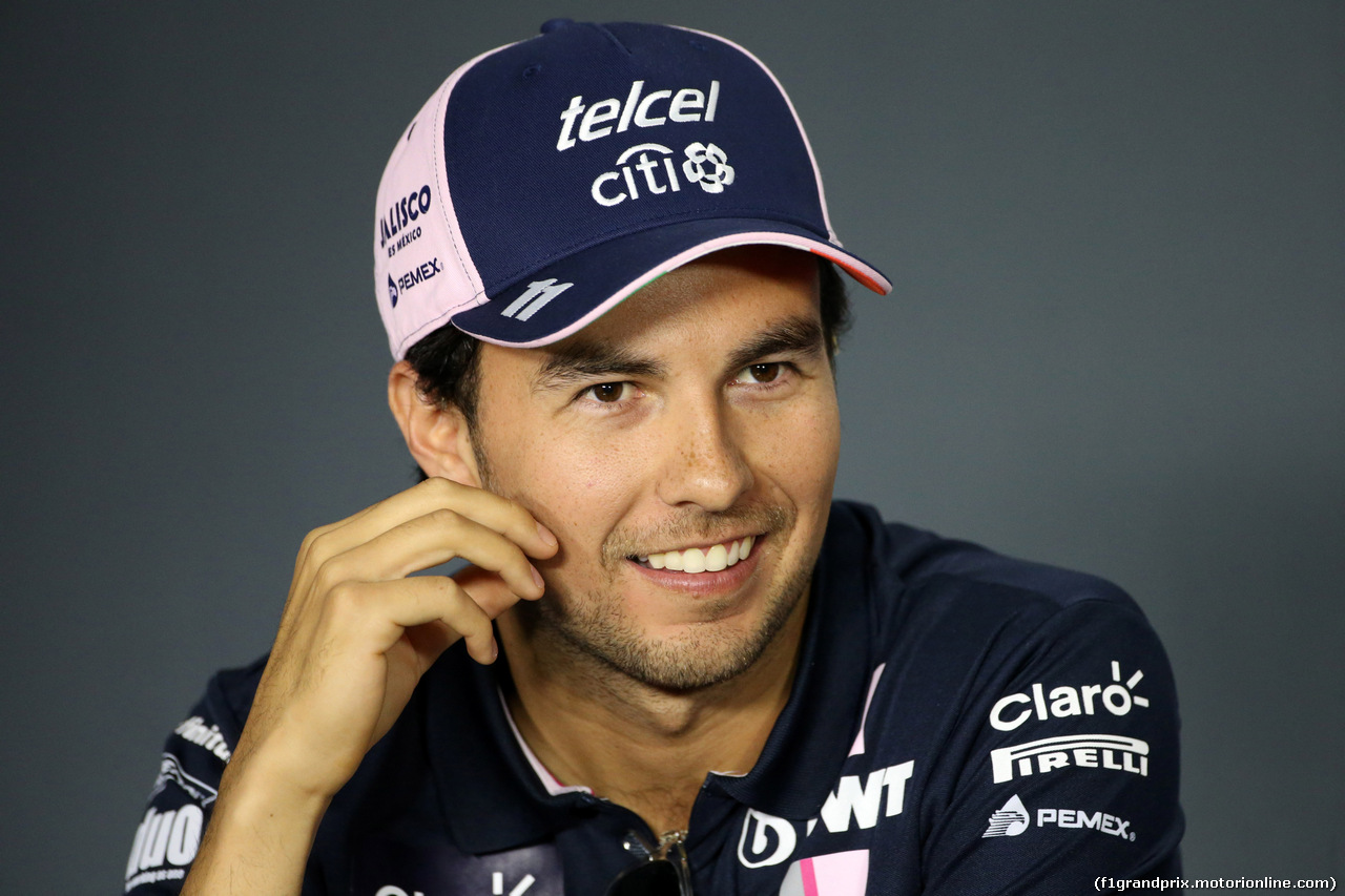 GP ITALIA, 30.08.2018 - Conferenza Stampa, Sergio Perez (MEX) Racing Point Force India F1 VJM11