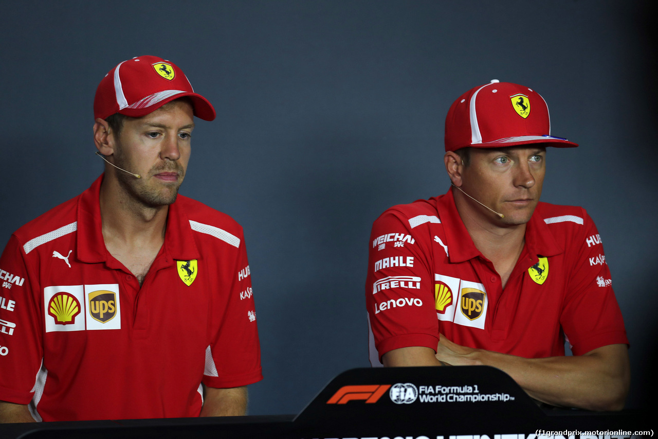 GP ITALIA, 30.08.2018 - Conferenza Stampa, Sebastian Vettel (GER) Ferrari SF71H e Kimi Raikkonen (FIN) Ferrari SF71H