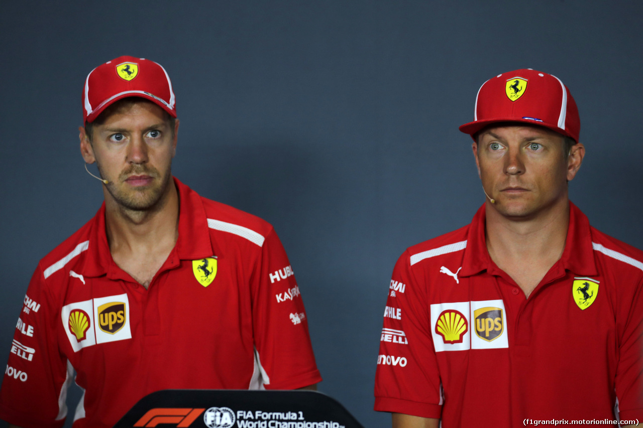 GP ITALIA, 30.08.2018 - Conferenza Stampa, Sebastian Vettel (GER) Ferrari SF71H e Kimi Raikkonen (FIN) Ferrari SF71H