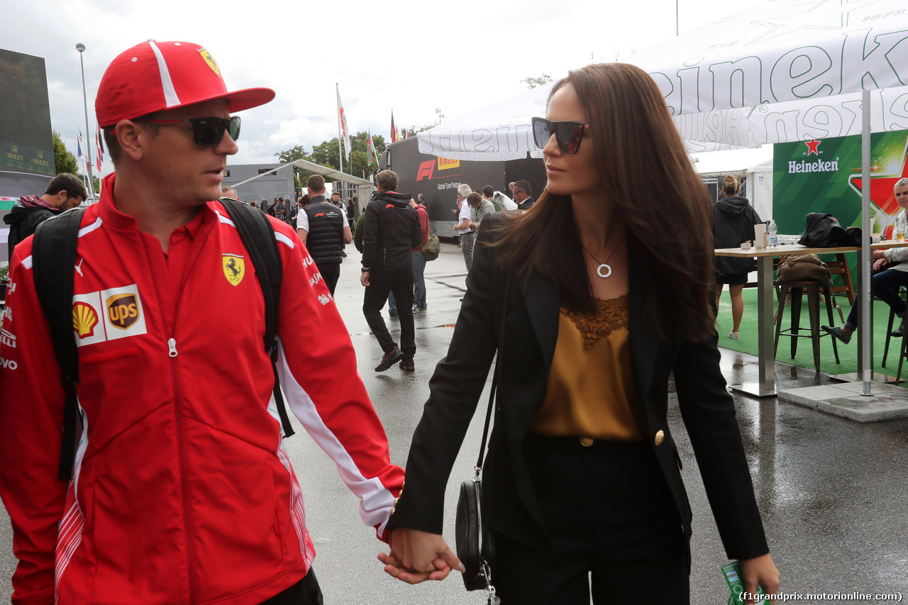 GP ITALIA, 01.09.2018 - Kimi Raikkonen (FIN) Ferrari SF71H e sua moglie Minttu Raikkonen