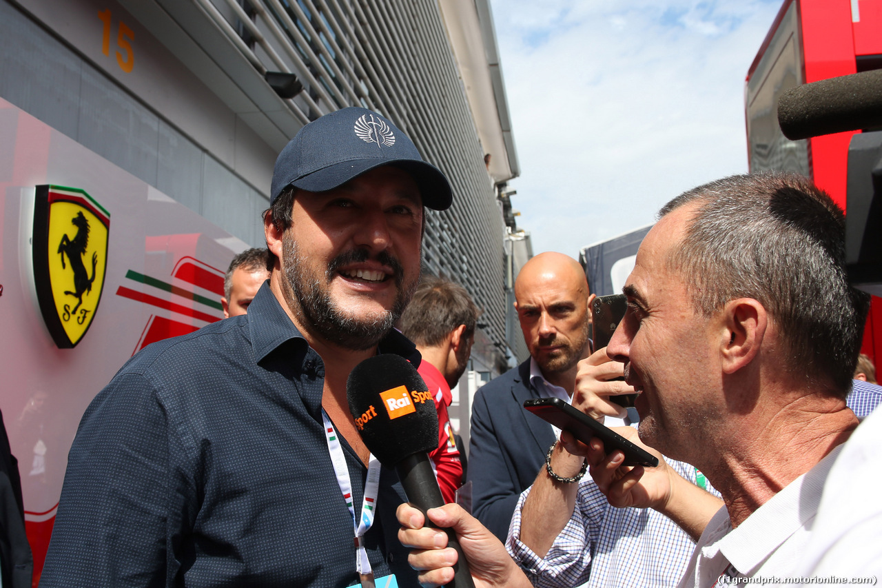 GP ITALIA, 01.09.2018 - Prove Libere 3, Matteo Salvini (ITA) Deputy Prime Minister of Italy And Minister of the Interior