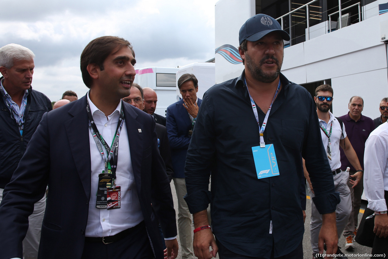 GP ITALIA, 01.09.2018 - Prove Libere 3, Matteo Salvini (ITA) Deputy Prime Minister of Italy And Minister of the Interior