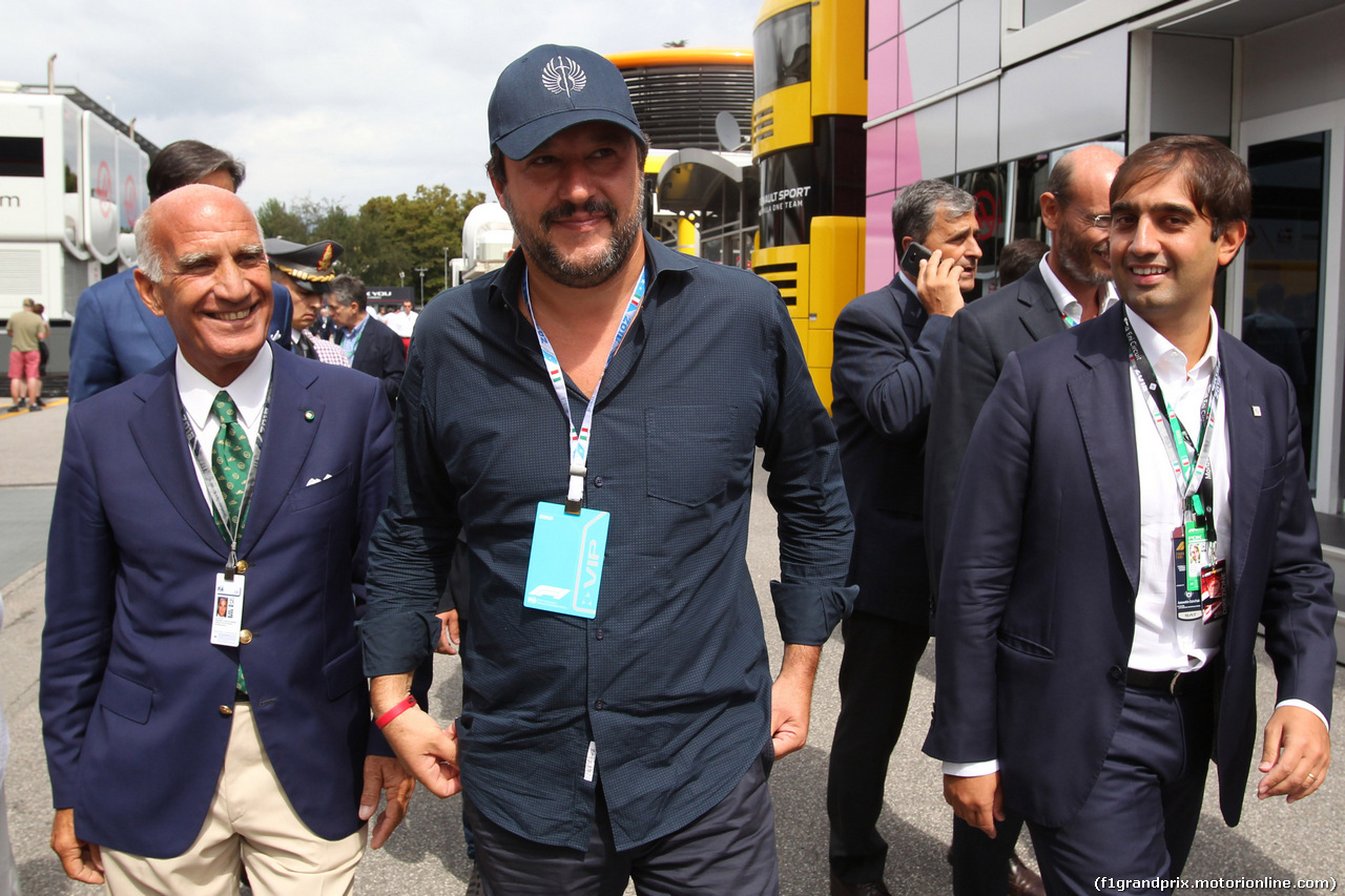 GP ITALIA, 01.09.2018 - Prove Libere 3, Dr. Angelo Sticchi Damiani (ITA) Aci Csai President e Matteo Salvini (ITA)
