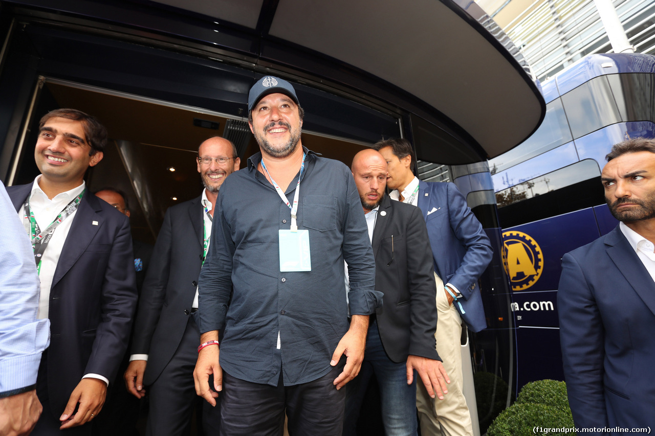 GP ITALIA, 01.09.2018 - Prove Libere 3, Matteo Salvini (ITA) Deputy Prime Minister of Italy And Minister of the Interior