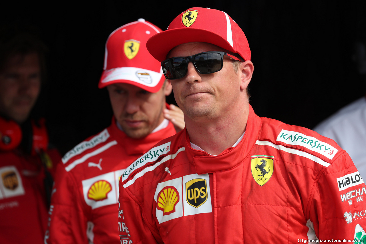 GP ITALIA, 01.09.2018 - Qualifiche, Kimi Raikkonen (FIN) Ferrari SF71H pole position e 2nd place Sebastian Vettel (GER) Ferrari SF71H