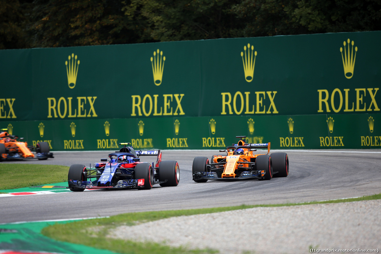 GP ITALIA, 01.09.2018 - Qualifiche, Pierre Gasly (FRA) Scuderia Toro Rosso STR13 e Fernando Alonso (ESP) McLaren MCL33