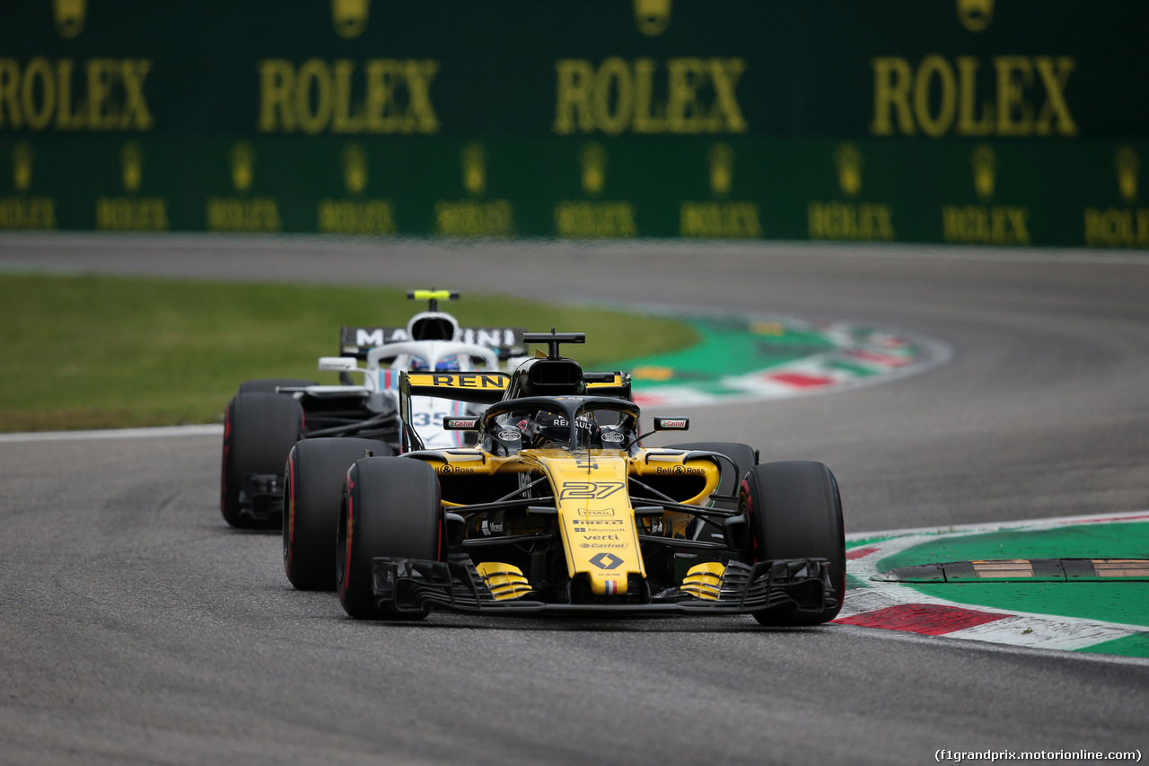 GP ITALIA, 01.09.2018 - Qualifiche, Nico Hulkenberg (GER) Renault Sport F1 Team RS18 e Sergey Sirotkin (RUS) Williams FW41
