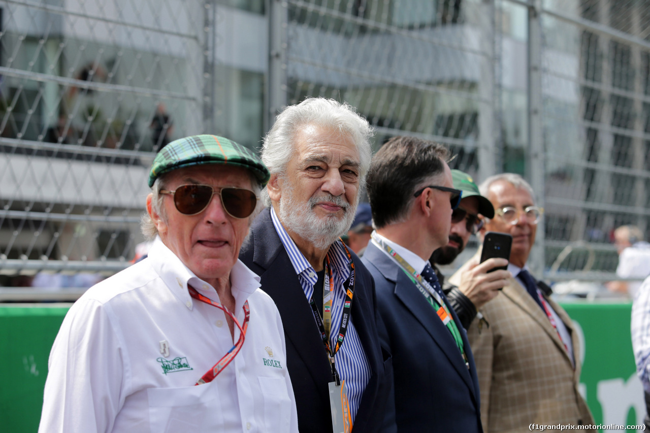 GP MESSICO, 28.10.2018 - Gara, Sir Jackie Stewart (GBR) e Placido Domingo (MEX)