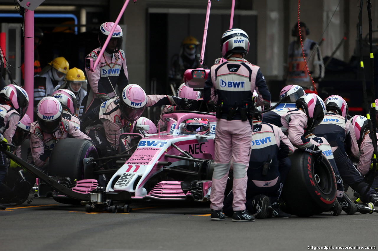 GP MESSICO, 28.10.2018 - Gara, Pit stop, Sergio Perez (MEX) Racing Point Force India F1 VJM11