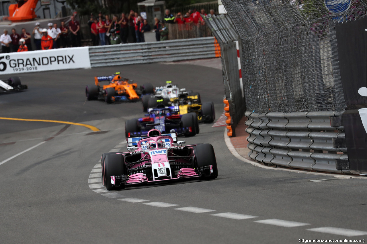 GP MONACO, 27.05.2018 - Gara, Sergio Perez (MEX) Sahara Force India F1 VJM011