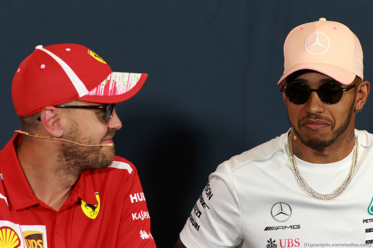 GP MONACO, 23.05.2018 - Conferenza Stampa, Sebastian Vettel (GER) Ferrari SF71H e Lewis Hamilton (GBR) Mercedes AMG F1 W09