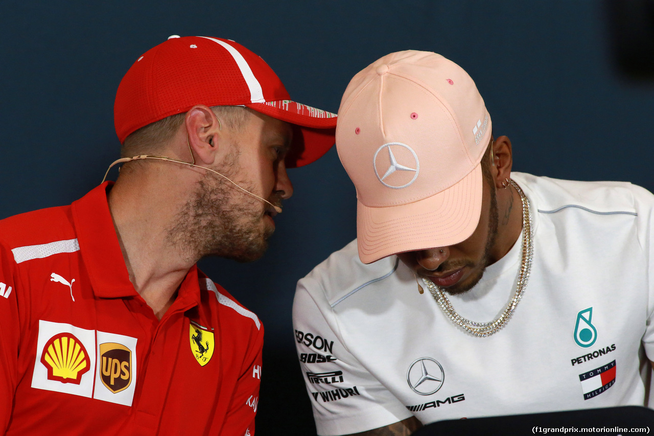 GP MONACO, 23.05.2018 - Conferenza Stampa, Sebastian Vettel (GER) Ferrari SF71H e Lewis Hamilton (GBR) Mercedes AMG F1 W09