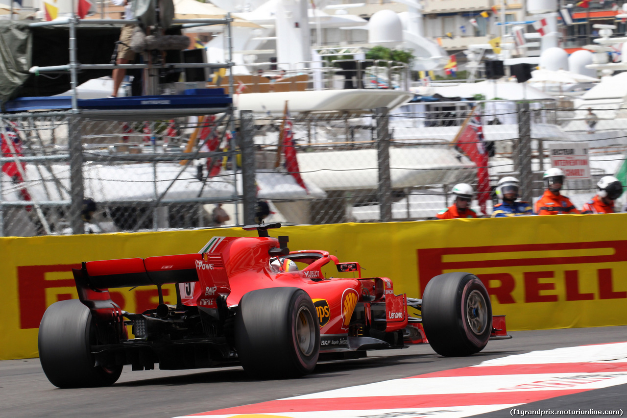 GP MONACO, 23.05.2018 - Prove Libere 1, Sebastian Vettel (GER) Ferrari SF71H