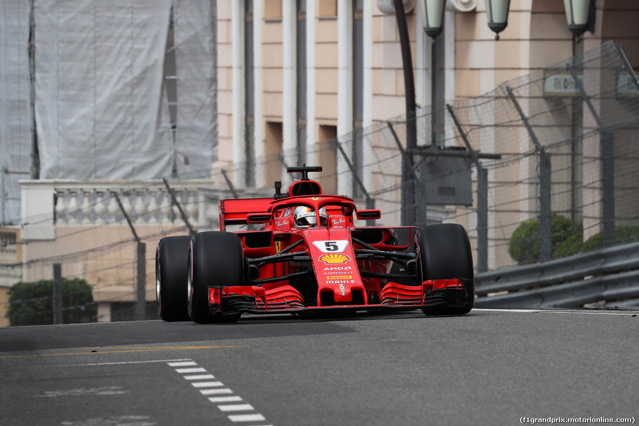GP MONACO, 23.05.2018 - Prove Libere 1, Sebastian Vettel (GER) Ferrari SF71H