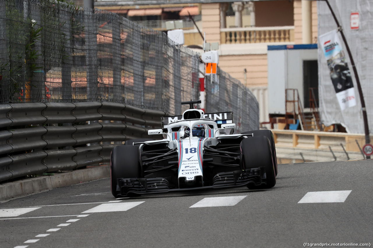 GP MONACO, 23.05.2018 - Prove Libere 1, Lance Stroll (CDN) Williams FW41