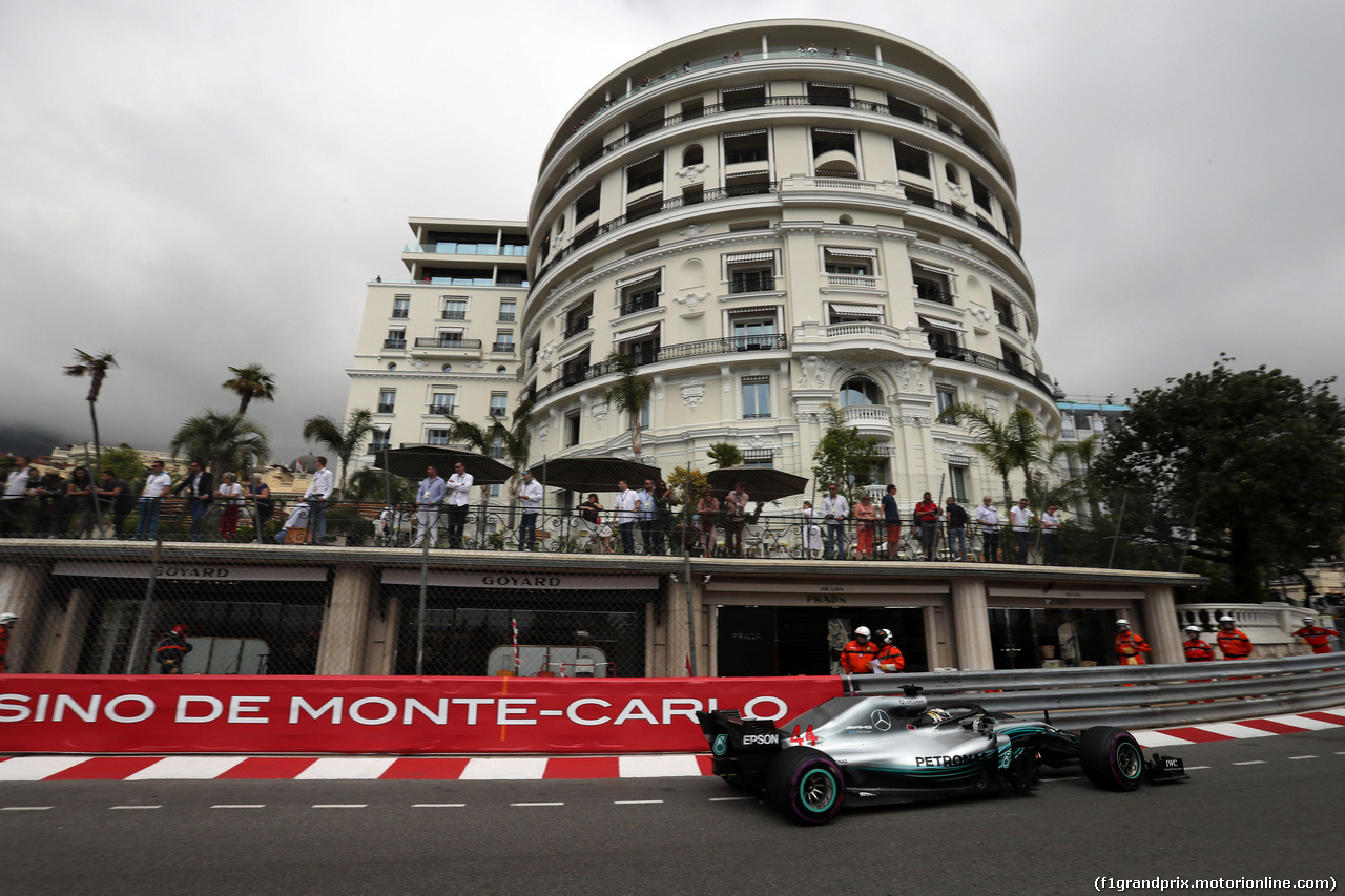 GP MONACO, 23.05.2018 - Prove Libere 1, Lewis Hamilton (GBR) Mercedes AMG F1 W09