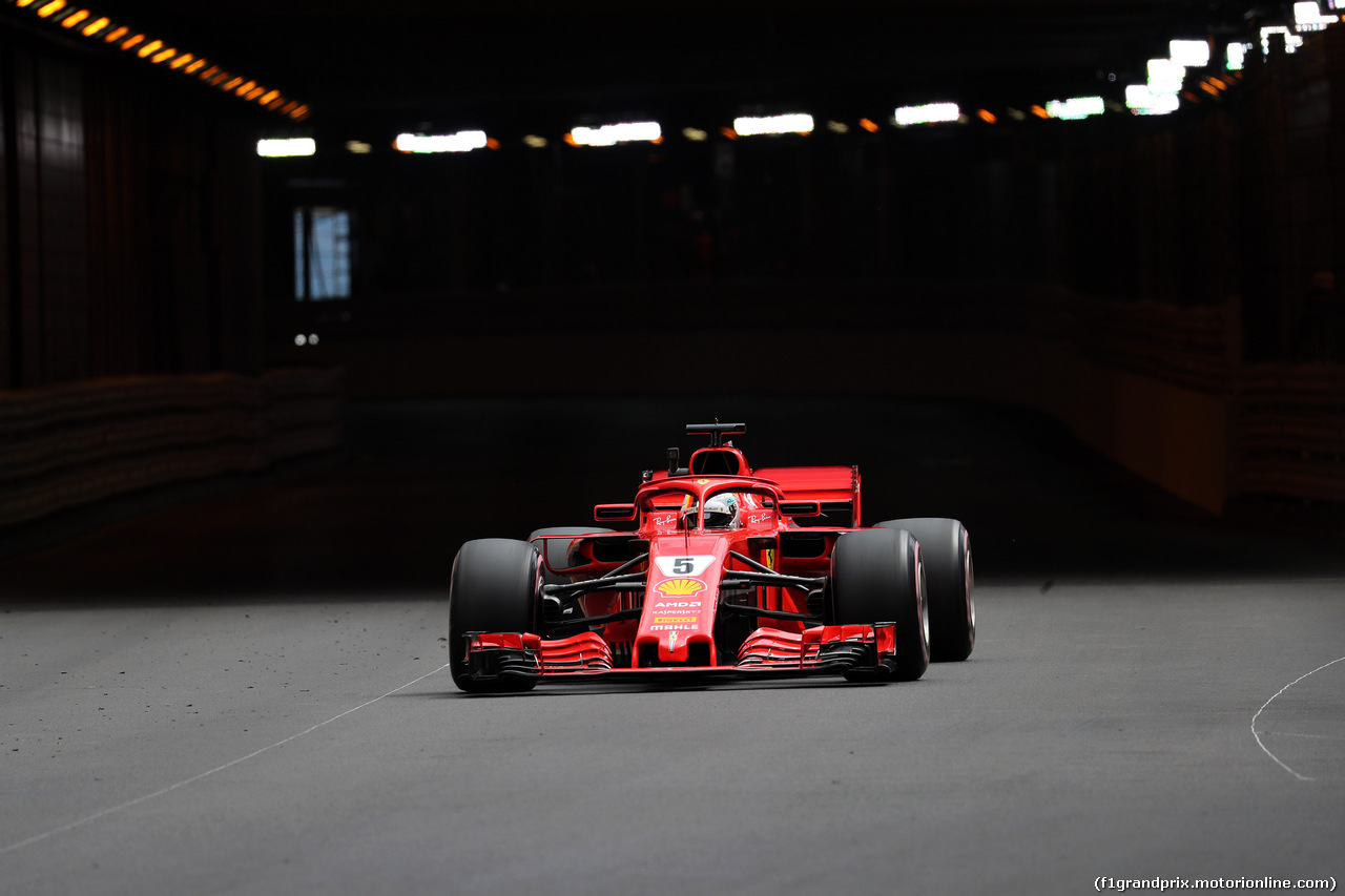 GP MONACO, 23.05.2018 - Prove Libere 1, Sebastian Vettel (GER) Ferrari SF71H