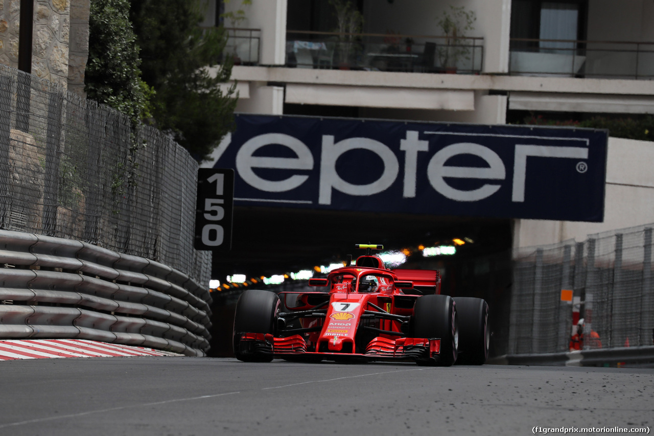 GP MONACO, 23.05.2018 - Prove Libere 1, Kimi Raikkonen (FIN) Ferrari SF71H