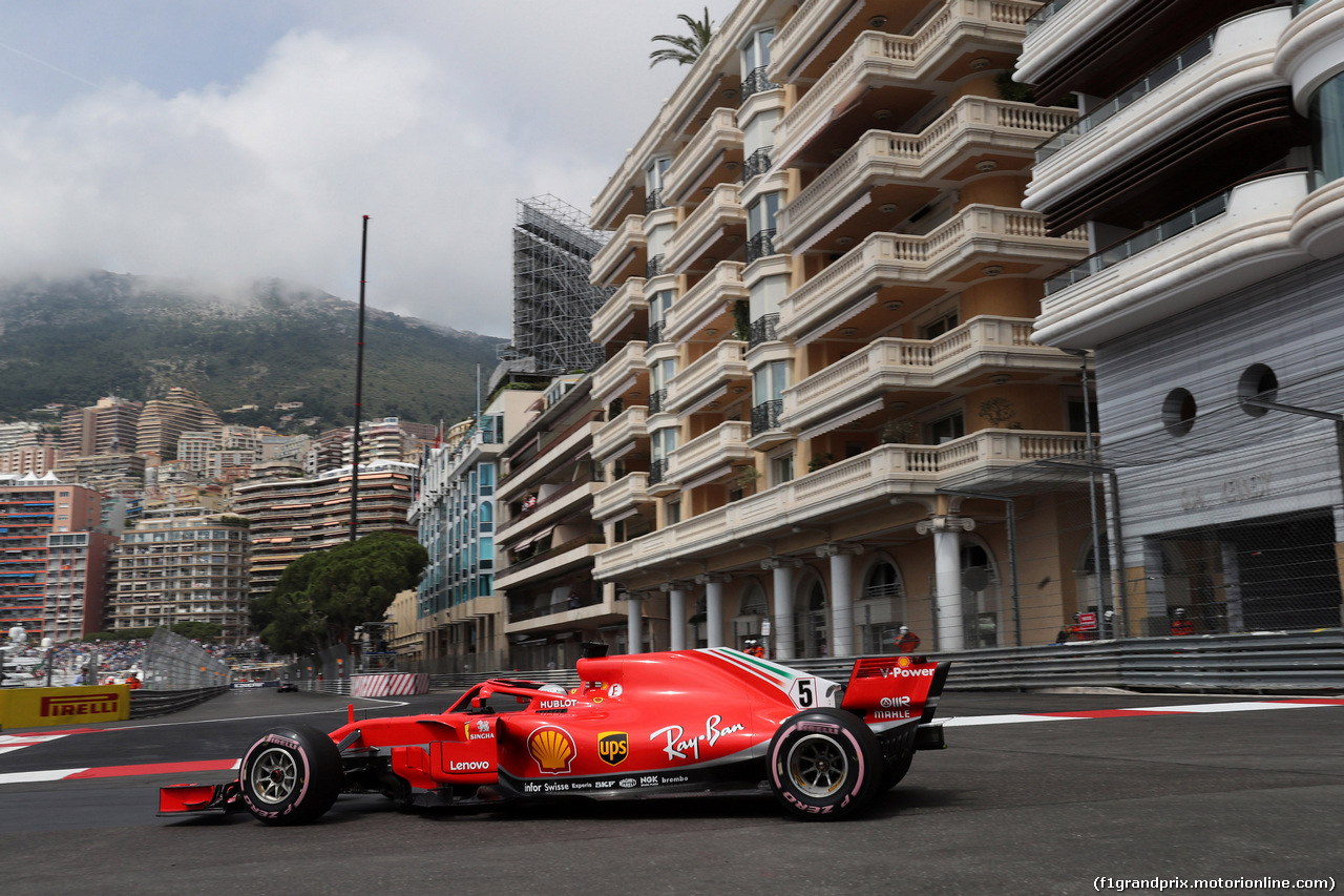 GP MONACO, 23.05.2018 - Prove Libere 1, Sebastian Vettel (GER) Ferrari SF71H