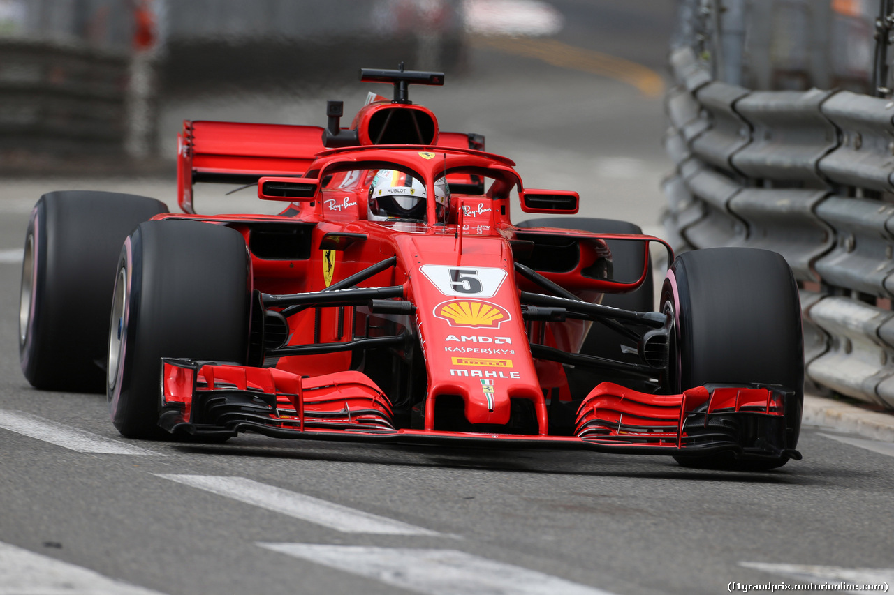 GP MONACO, 23.05.2018 - Prove Libere 1, Sebastian Vettel (GER) Ferrari SF71H