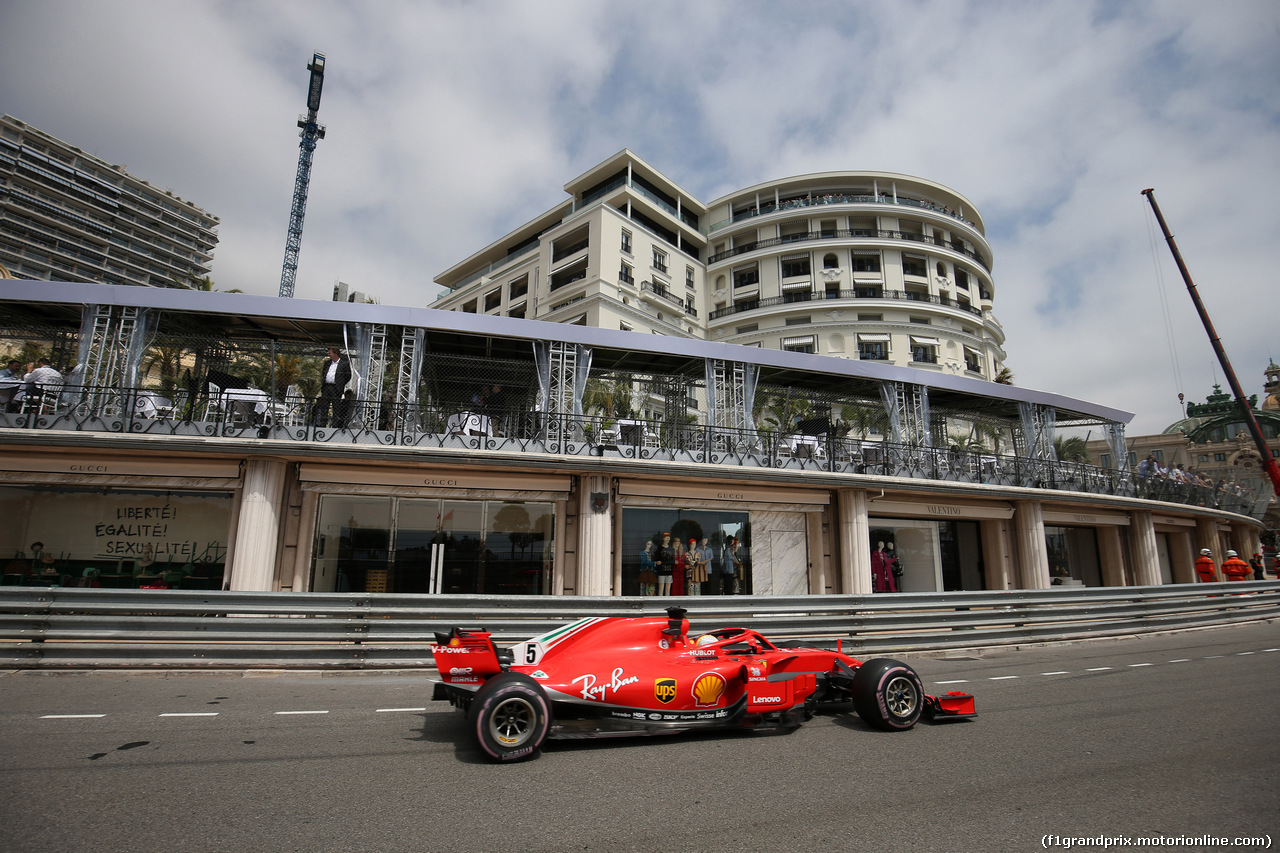 GP MONACO, 23.05.2018 - Prove Libere 1, Sebastian Vettel (GER) Ferrari SF71H