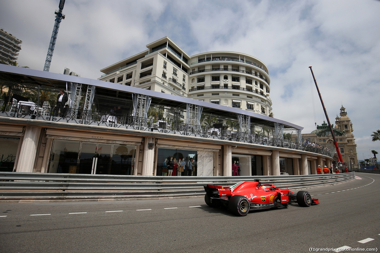 GP MONACO, 23.05.2018 - Prove Libere 1, Sebastian Vettel (GER) Ferrari SF71H