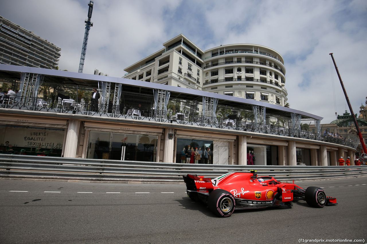 GP MONACO, 23.05.2018 - Prove Libere 1, Kimi Raikkonen (FIN) Ferrari SF71H