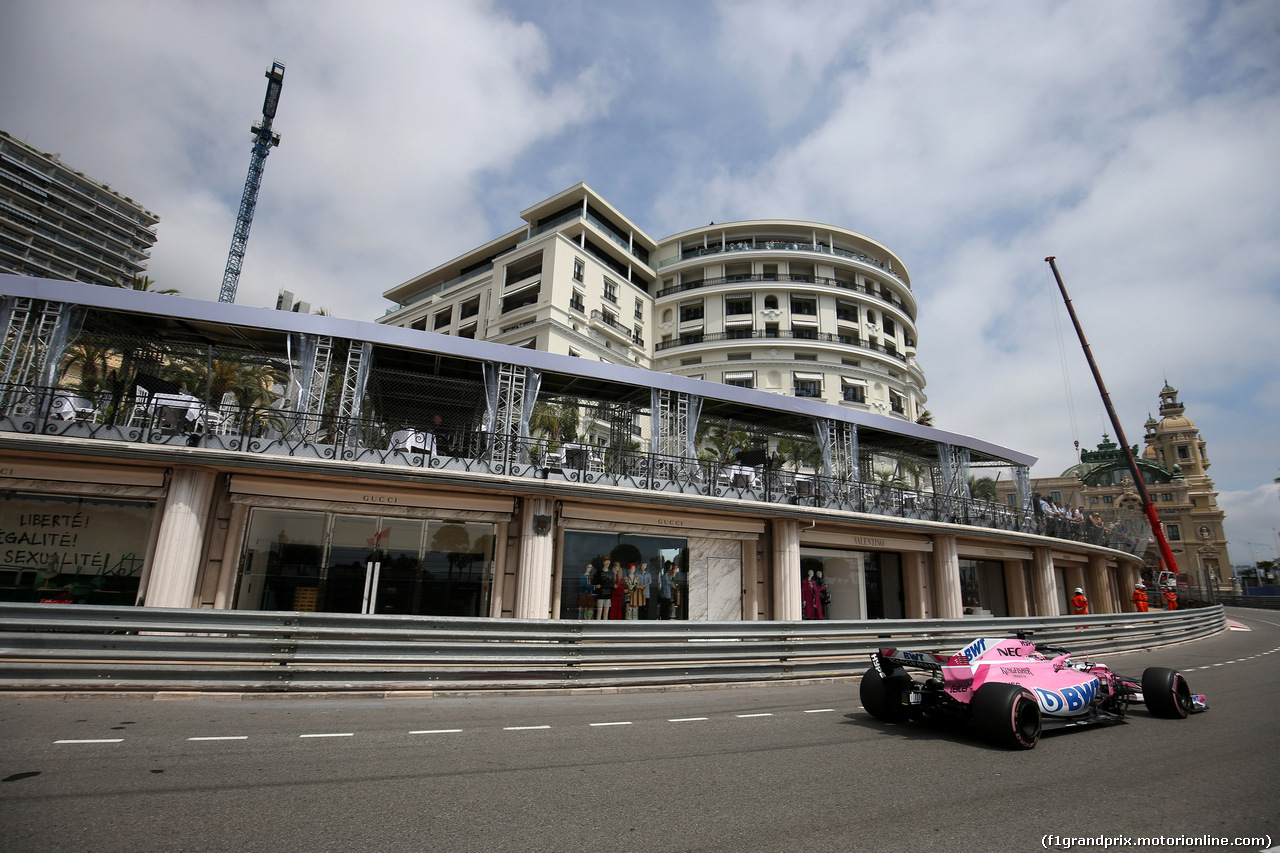 GP MONACO, 23.05.2018 - Prove Libere 1, Sergio Perez (MEX) Sahara Force India F1 VJM011