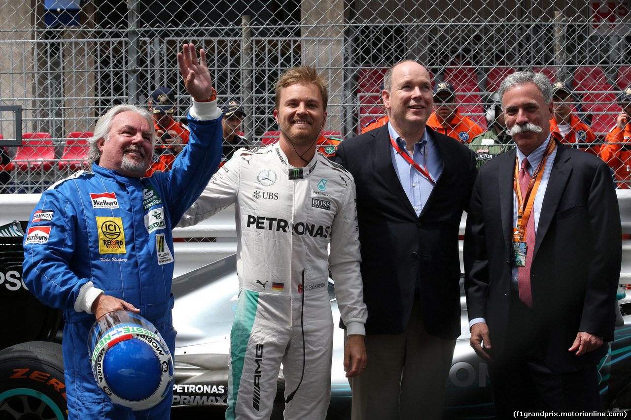 GP MONACO, 23.05.2018 - keke Rosberg (FIN), Nico Rosberg (GER), S.A.S. Prince Albert II e Chase Carey (USA) Formula One Group Chairman