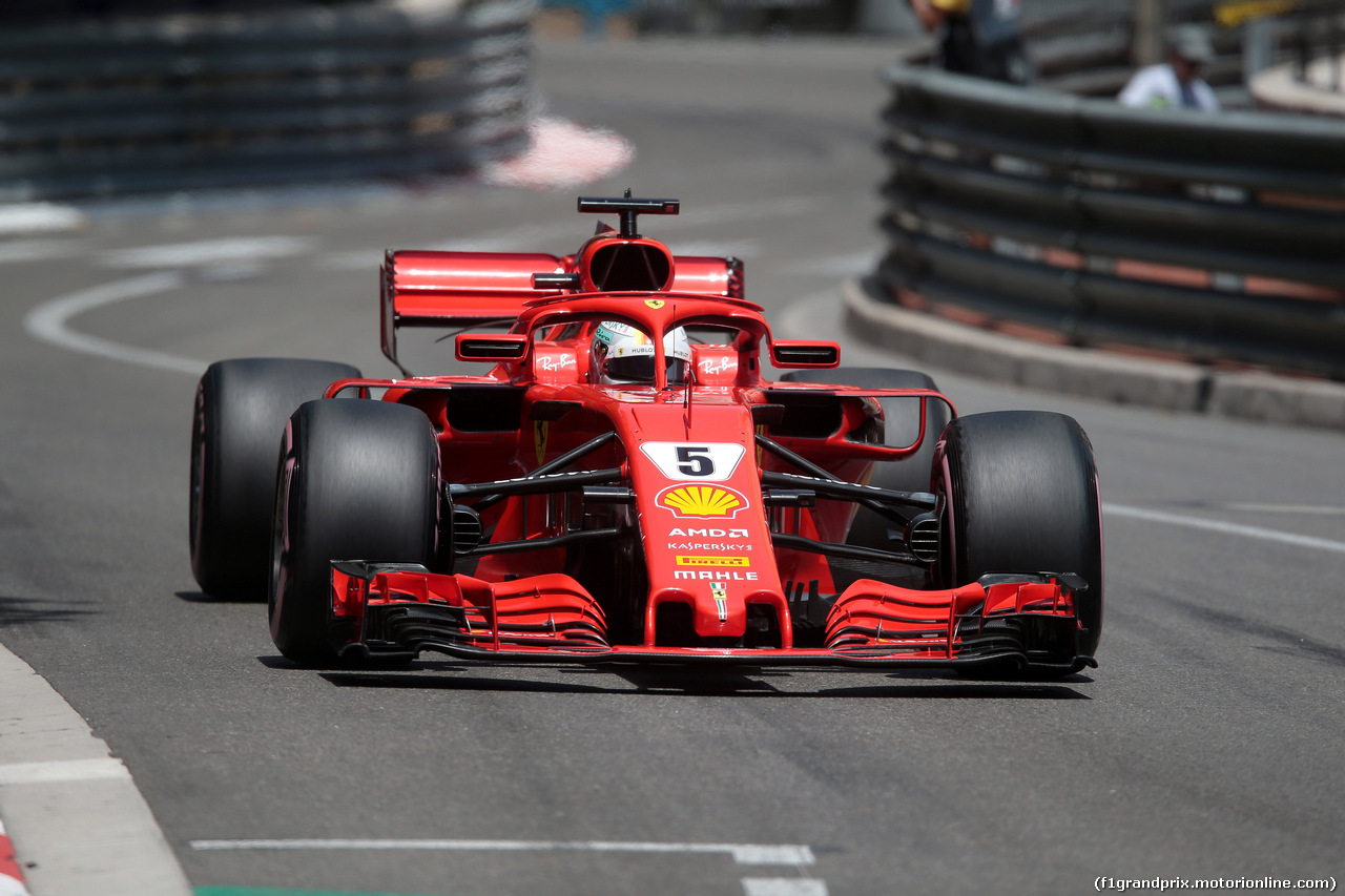 GP MONACO, 26.05.2018 - Prove Libere 3, Sebastian Vettel (GER) Ferrari SF71H