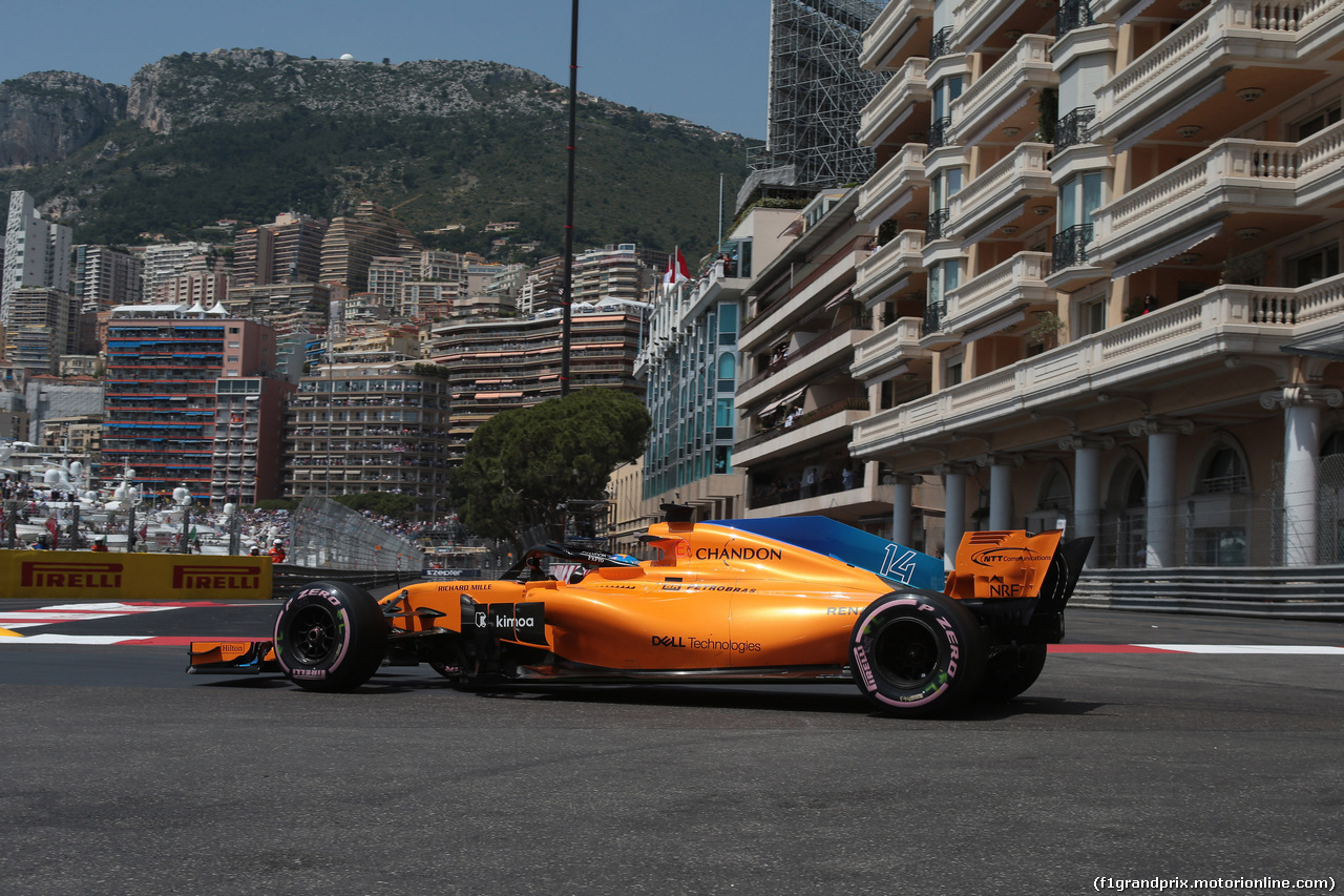 GP MONACO, 26.05.2018 - Prove Libere 3, Fernando Alonso (ESP) McLaren MCL33