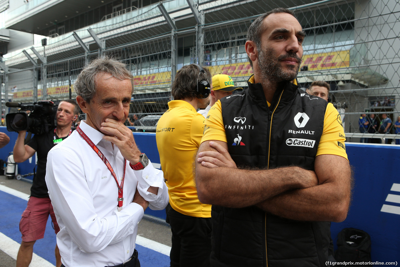 GP RUSSIA, 30.09.2018 - Gara, Alain Prost (FRA) Renault Sport F1 Team Special Advisor e Cyril Abiteboul (FRA) Renault Sport F1 Managing Director