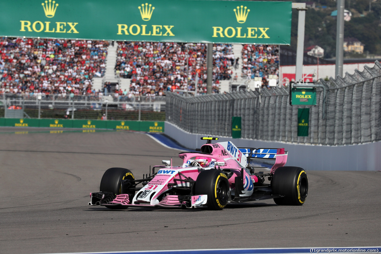 GP RUSSIA, 30.09.2018 - Gara, Esteban Ocon (FRA) Racing Point Force India F1 VJM11