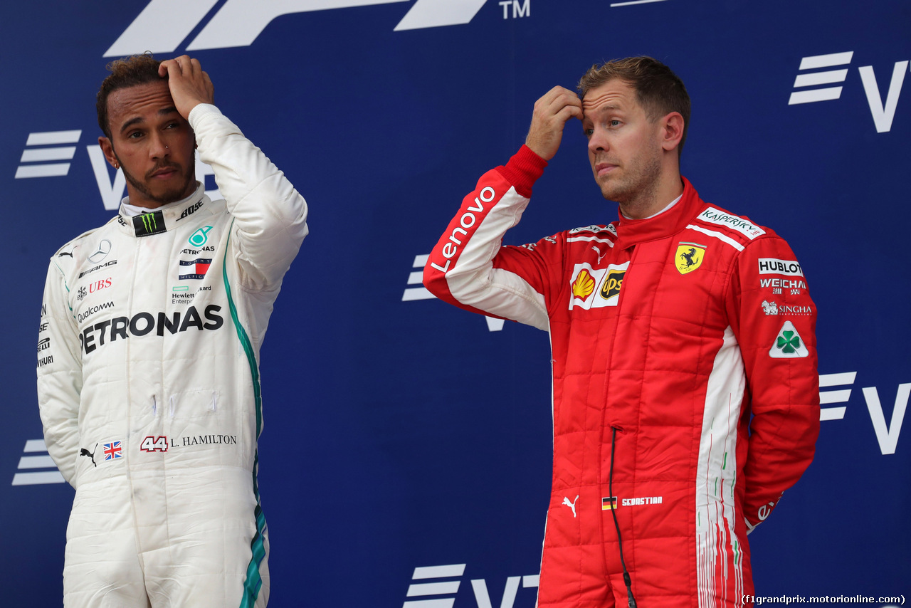 GP RUSSIA, 30.09.2018 - Gara, Lewis Hamilton (GBR) Mercedes AMG F1 W09 vincitore e 3rd place Sebastian Vettel (GER) Ferrari SF71H