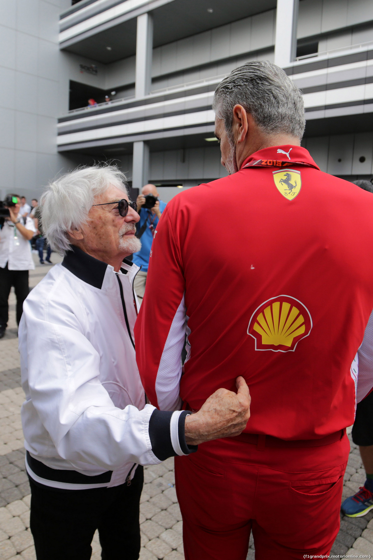GP RUSSIA, 29.09.2018 - Bernie Ecclestone (GBR) e Maurizio Arrivabene (ITA) Ferrari Team Principal
