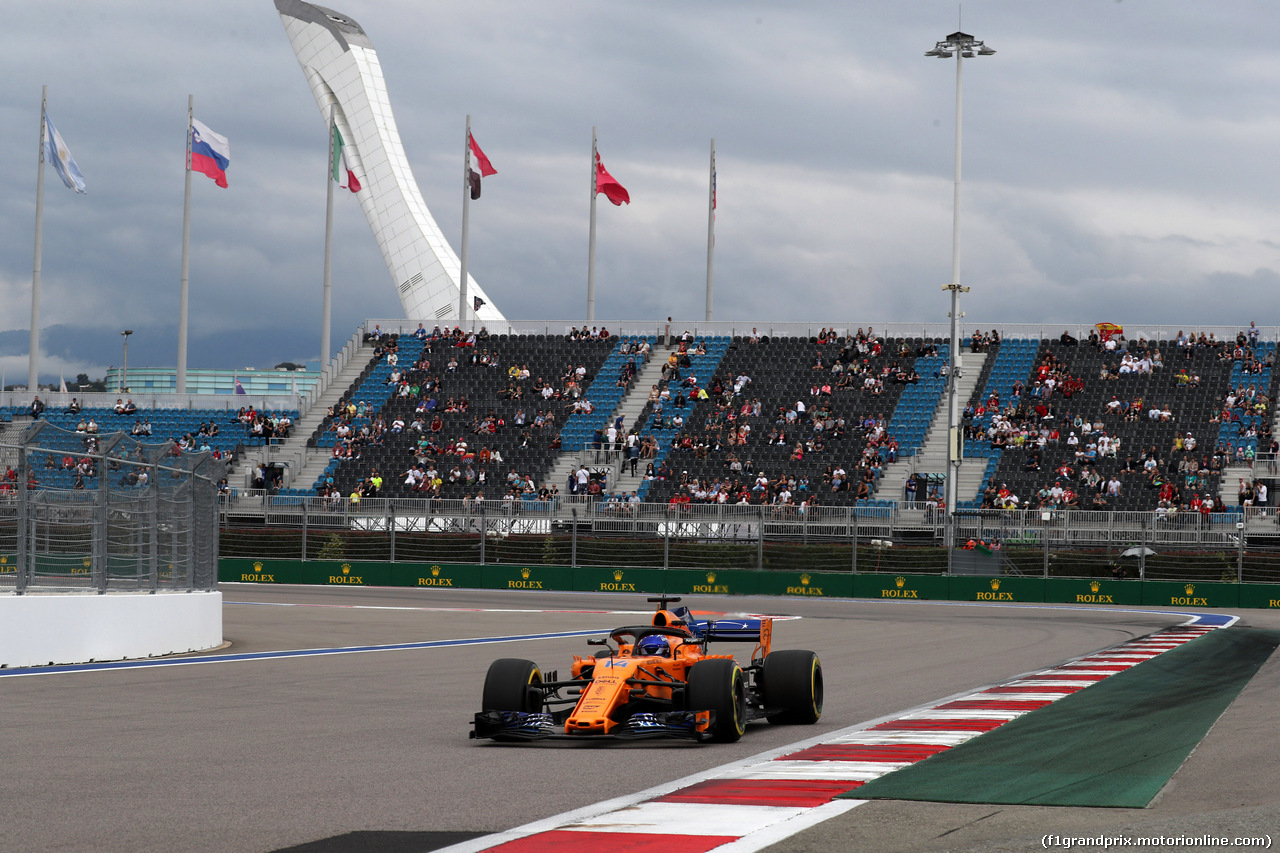 GP RUSSIA, 28.09.2018 - Prove Libere 2, Fernando Alonso (ESP) McLaren MCL33