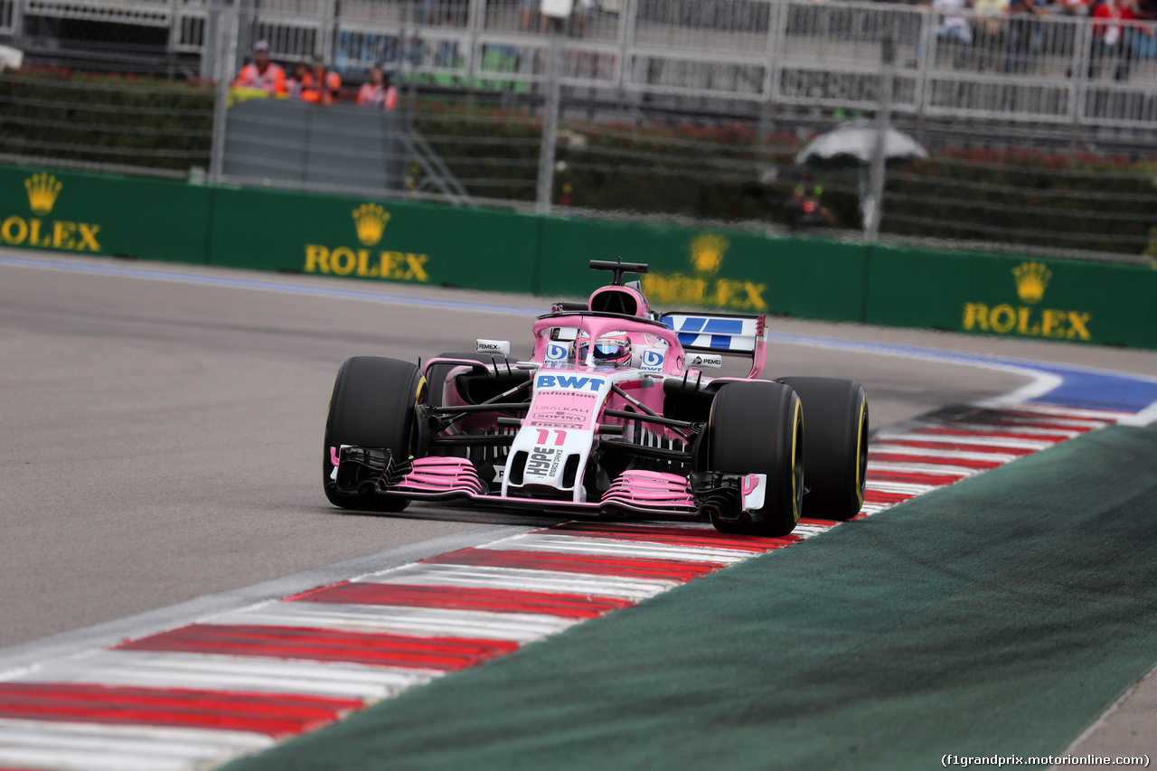 GP RUSSIA, 28.09.2018 - Prove Libere 2, Sergio Perez (MEX) Racing Point Force India F1 VJM11